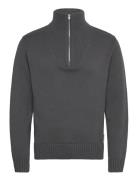 Jorfrederiksberg Knit Half Zip Tops Knitwear Half Zip Jumpers Grey Jack & J S