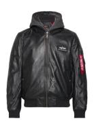 Ma-1 D-Tec Leather Læderjakke Skindjakke Black Alpha Industries