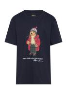 Polo Bear Cotton Jersey Tee Tops T-Kortærmet Skjorte Navy Ralph Lauren Kids