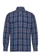 Classic Fit Plaid Flannel Workshirt Tops Shirts Casual Blue Polo Ralph Lauren