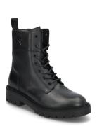 Combat Boot Mid Zip Lth In Calf Shoes Boots Ankle Boots Laced Boots Black Calvin Klein