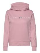 Reg Printed Graphic Hoodie Tops Sweatshirts & Hoodies Hoodies Pink GANT