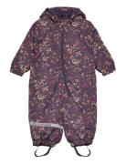 Snow Suit Aop Outerwear Coveralls Snow-ski Coveralls & Sets Purple Mikk-line