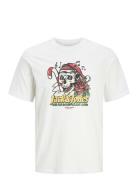 Jjxmas Christmas Skull Tee Ss Crew Jnr Tops T-Kortærmet Skjorte White Jack & J S