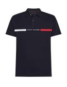 Hilfiger Chest Insert Reg Polo Tops Polos Short-sleeved Navy Tommy Hilfiger