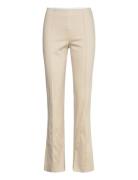 Regular Waist Press Crease Trousers Bottoms Trousers Slim Fit Trousers Cream Monki