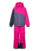 Ski Set - Colorblock Outerwear Coveralls Snow-ski Coveralls & Sets Pink Color Kids