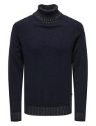 Onseddy Reg 7 Wool Roll Knit Tops Knitwear Turtlenecks Navy ONLY & SONS