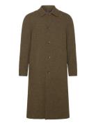 Maccoy Harris Tweed Wool Coat Uldfrakke Frakke Khaki Green Les Deux