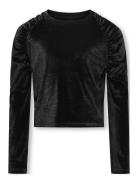 Kogsille L/S Velvet Detail Top Jrs Tops Shirts Long-sleeved Shirts Black Kids Only