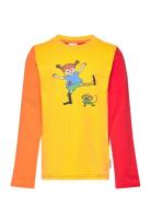 Happy Pippi Shirt Tops T-shirts Long-sleeved T-Skjorte Multi/patterned Pippi Langstrømpe