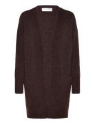 Slflulu New Ls Knit Long Cardigan B Noos Tops Knitwear Cardigans Brown Selected Femme