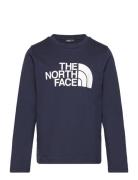 Teen Easy Ls Tee Tops T-shirts Long-sleeved T-Skjorte Navy The North Face