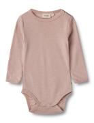 Wool Body L/S Lucca Bodies Long-sleeved Pink Wheat