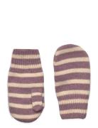 Bergen Striped Mittens Accessories Gloves & Mittens Mittens Purple Mp Denmark