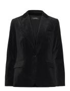 Stretch Velvet Blazer Blazers Single Breasted Blazers Black Lauren Ralph Lauren