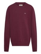 Shield Lambswool C-Neck Tops Sweatshirts & Hoodies Sweatshirts Burgundy GANT