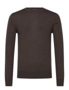 M Merino Blend C-Neck Sweater Tops Knitwear Round Necks Brown J. Lindeberg