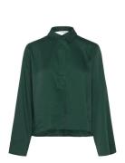 Slfjean Ls Cropped Shirt B Tops Shirts Long-sleeved Green Selected Femme