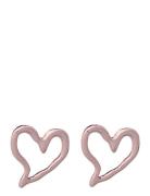 Irregular Heart Hoop Earrings Accessories Jewellery Earrings Hoops Pink Monki