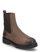 Biaothilia Warmlined Chelsea Boot Waxed Leather Shoes Chelsea Boots Brown Bianco