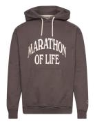 Marathon Regular Charcoal Hoodie Tops Sweatshirts & Hoodies Hoodies Grey Pompeii