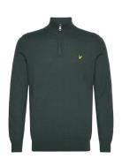 Cotton Merino Quarter Zip Jumper Tops Knitwear Half Zip Jumpers Green Lyle & Scott