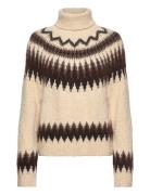 Fair Isle Wool-Blend Turtleneck Tops Knitwear Turtleneck Brown Polo Ralph Lauren