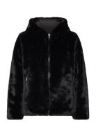 Reversible Quilted & Faux-Fur Coat Outerwear Faux Fur Black Lauren Ralph Lauren