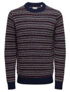 Onsmusa Reg 3 Struc Crew Knit Tops Knitwear Round Necks Navy ONLY & SONS