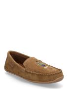 Brenan Polo Bear Suede Slipper Loafers Flade Sko Brown Polo Ralph Lauren