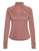 Athletics Heat Grid Half Zip Sport Sweatshirts & Hoodies Fleeces & Midlayers Brown New Balance