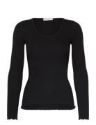 Baybay Long Sleeve Tee Tops T-shirts & Tops Long-sleeved Black Rosemunde