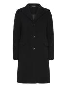 Wool-Blend Herringb Coat Uldfrakke Frakke Black Lauren Ralph Lauren