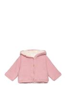 Cardigan With Stitched Sheepskin Lining Tops Knitwear Cardigans Pink Mango