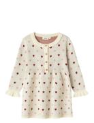 Nmfsaran Ls Knit Dress Heart Lil Dresses & Skirts Dresses Casual Dresses Long-sleeved Casual Dresses Cream Lil'Atelier