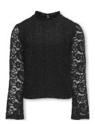 Kogmilly L/S Flared Sleeve Lace Top Jrs Tops Blouses & Tunics Black Kids Only