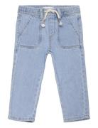 Jeans With Elastic Waist And Pockets Bottoms Jeans Regular Jeans Blue Mango