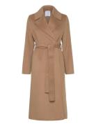 Wool Coat With Handmade Belt Uldfrakke Frakke Beige Mango