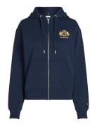 Reg Varsity Zip Hoodie Tops Sweatshirts & Hoodies Hoodies Navy Tommy Hilfiger