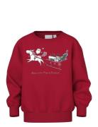 Nmfvismas Ls Nreg Sweat Bru Tops Sweatshirts & Hoodies Sweatshirts Red Name It