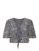 Objkinne 2/4 Tie Top 136 Tops T-shirts & Tops Short-sleeved Silver Object