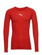 Liga Baselayer Tee Ls Sport Base Layer Tops Red PUMA