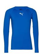 Liga Baselayer Tee Ls Sport Base Layer Tops Blue PUMA