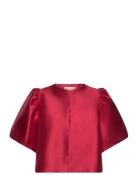 Cleo Blouse Designers Blouses Short-sleeved Red Malina