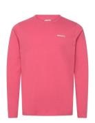 Marina Ls Logo Tee Sport Men Sport Clothing Sport Tops Sport Long Sleeved Tops Pink Musto