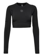 Asmc Tst Crop L Sport Crop Tops Long-sleeved Crop Tops Black Adidas By Stella McCartney