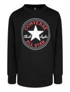 Cnvb Chuck Patch Ls Tee Sport T-shirts Long-sleeved T-Skjorte Black Converse