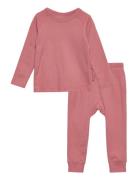 Rib Jersey Long Johns Set Sets Sets With Long-sleeved T-shirt Pink Copenhagen Colors