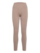 Espresso Ribbed Seamless Tights Sport Running-training Tights Seamless Tights Beige Aim´n